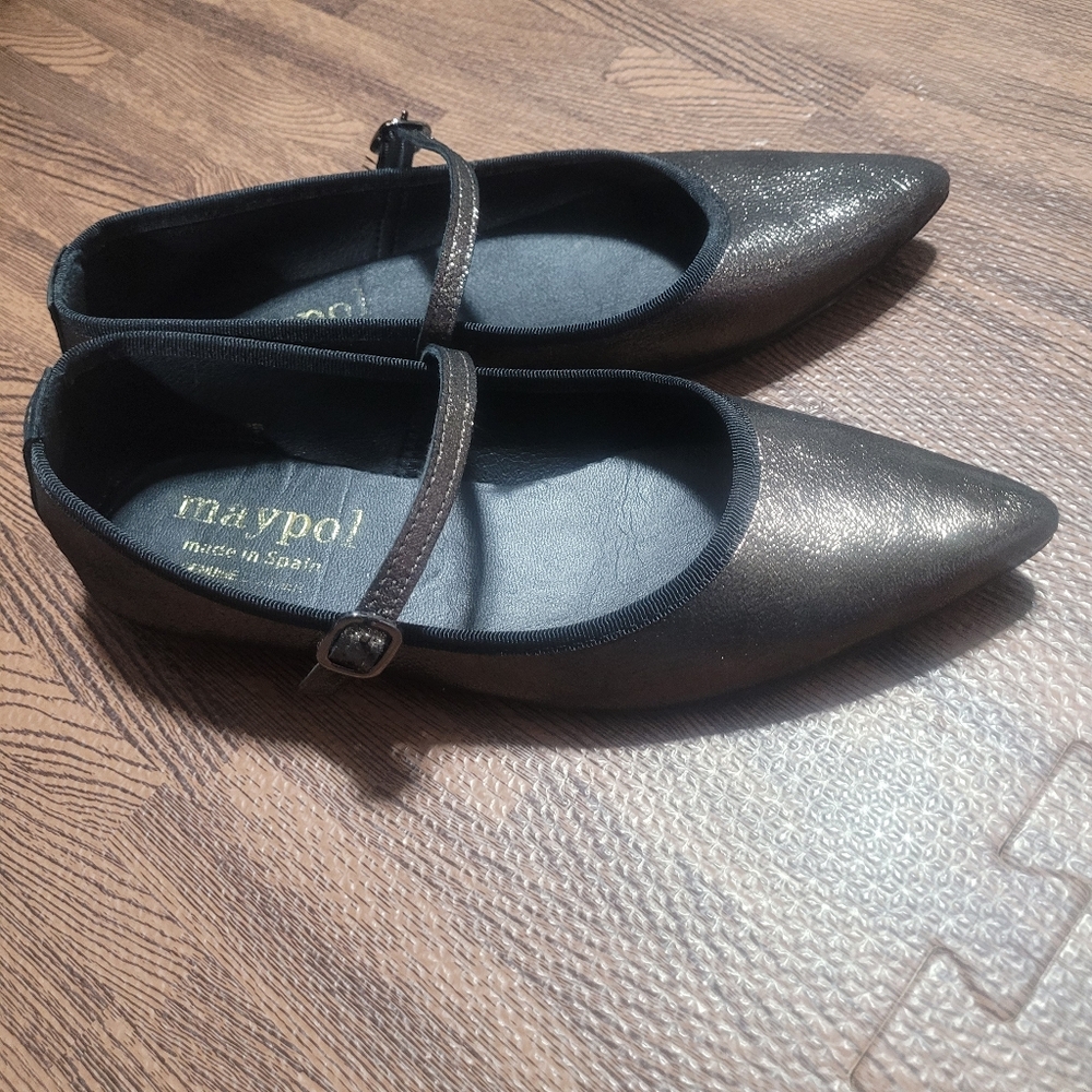 Maypol Anthropologie Rota Percival Mary Jane Flat in Bronze eu 37 US 6.5 - Picture 7 of 9